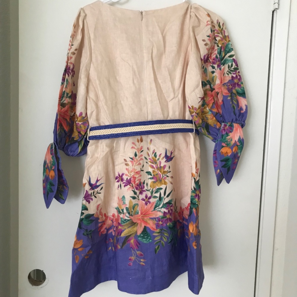 NWT  zimmermann tripuca tie sleeve linen dress - Picture 11 of 12